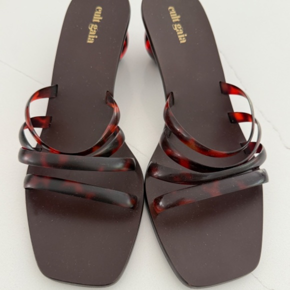 Cult Gaia Tyra Jenna Strappy Spherical Heel Tortoise Strap Sandal Spring Summer - Picture 7 of 7
